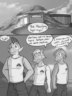 PCA: Timeskip Tales, pg 3-4Once you get old enough, the PCA students get to use hot springs at any hour.  Course, Gao would completely take advantage of this, not that Pawl or Jolt really mind, they could go for a dip.