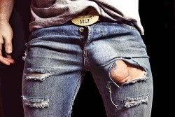 One word. Indecent.  A few more words.Â  Those are not his jeans.Â   A few more words. I want to lick it.Â 