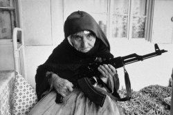 106 year-old Armenian woman protecting her home with an AK47