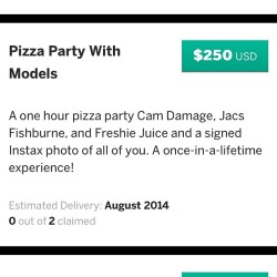 A stroke of genius! The moment Freshie sent me a text with this idea I knew some lucky fans could finally have their dreams come true. Not only will you have a great time eating pizza with some of the coolest ladies around, but you&rsquo;ll be helping