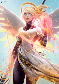 rossdraws: Here’s my final painting of Mercy from yesterday’s video! Big shoutout to my best bud for helping me. Wanted to go for a ‘Seraph’ feel, hope you guys enjoy it! 🔆🔥