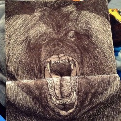 #bear #pen #drawing #ink #art