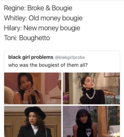 picassosavage: i-love-you-like-hell-no:   rebelfleur326:   iamchinyere:  maniq1:   iamchinyere:   maniq1:   iamchinyere:  notreallynuse:   iamchinyere:  That old money bougie is the win.  Well Whitley and Hillary fathers were both Judges   &amp; Hilary’s