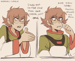 so we were talking about Pidge with freckles and what if she was a little self conscious about them and I wanted to draw something about tha t