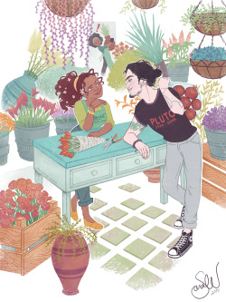 thetallsara:Persephone’s Flower ShopModern AU of Greek deities??? I’d think Persephone runs a flower shop next to her mother’s all-natural grocery store and gets really distracted when the pawn shop guy comes to visit. 