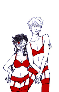 ghosthunk:  matching red lingerie  ب_ب 