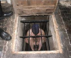 torturesadist: maturemenintrouble: However, the cruelty of the farmers has no limits. The best scenario the victim can expect is to be left chained in a hole, where the darkness will be his permanent companion until the farmers decide to abuse him again.