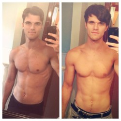 tumblinwithhotties:  mistertimelord:  More weight, less hair. Less weight, more hair. #gayboy #gay #instagay #boy #tool #hashtag?  Not only is he a cutie with a lean banging bod, if you date him you can have some hot Dr. Who cosplay with him