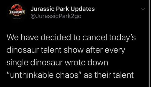 jpnostalgia:delphinidin4:  Official Jurassic Park Twitter, so you don’t miss any updatehttps://twitter.com/JurassicPark2go