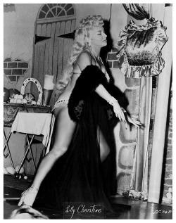 Lilly Christine      aka. “The Cat Girl”..    Performing her &ldquo;Pillow Of Love&rdquo; routine on stage at ‘Prima’s 500 Club’ in New Orleans, sometime during the mid-1950’s..   