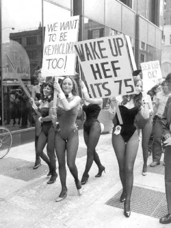 bajablastthirstblog:  Bunnies on strike at The Playboy Club in Chicago, 1975