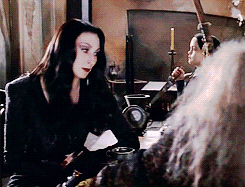 celticlokean:  supershawarmalock:  mmeadowss:  parenting done right  Never not reblog Morticia Addams  I love the expression on her face in the last one. “Can you believe she was going to use such a small blade?” 