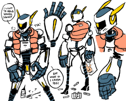 no-oh-no:  Here, have a plucky, life-jacket wearing robot boyfriend who’s overly sensitive about his giant hands. 