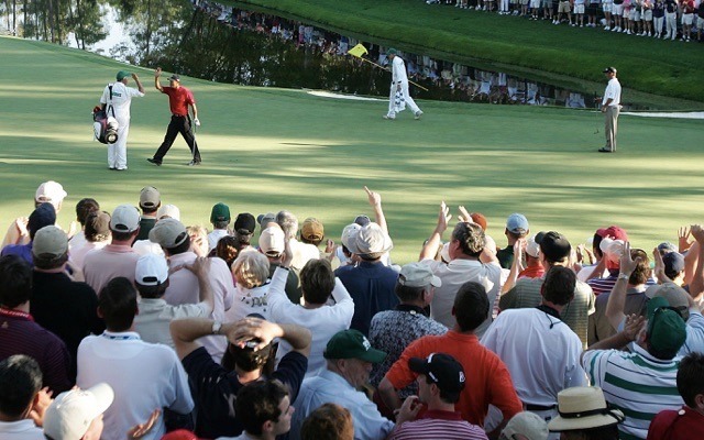 Tiger Woods had one of the most famous moments in Augusta history back in 2005. (Getty Images)