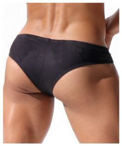 rufskin:  NEW STYLE ALERT! SAVANA ECO-SUEDE chic and sexy bikini brief made from an ultra soft spandex blend with a luxurious suede finish. This durable fabric has the ability to breathe, while the spandex provides a natural elasticity. A simplistic yet