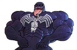 bigbadblackooze:  Sexy Venom showing off!   By graphic-muscle