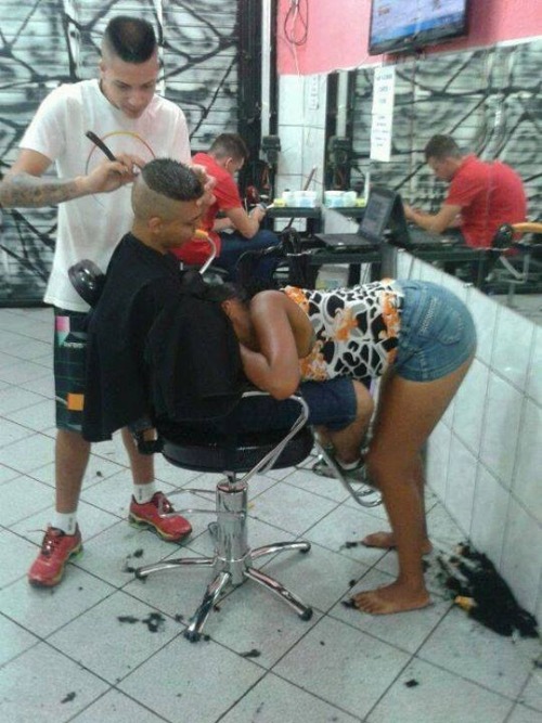 Topless barber shop