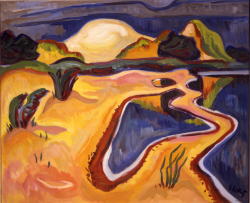 Karl Schmidt-Rottluff (Chemnitz 1884 - Berlin 1976); Wanderdüne am Haff (Sand dunes in the lagoon), 1947; oil on linen, 114 x 93 cm; Brücke-Museum, Berlin