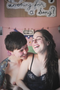 queerdos:  Saoirse and Cedar; Being Unbearable  …also we are making all the Queer stock photos.. 