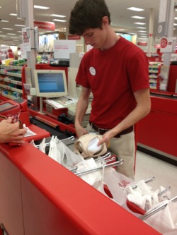 toothpast:  eloquent-in-death:  yugoswagic:  hot guy at target bagging my bra  WHY DID YOU TAKE A PICTURE OF ME  SEE THIS IS WHY I LOVE THIS WEBSITE