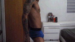 suffocatednation:  Whenever I feel bad about myself I just dance in my undies.
