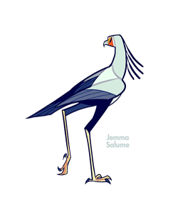 oxboxer:  A secretary bird. Animal commission! Available on S6.  Tumblr is just full of goodies tonight &lt;3 Secretary birds are pretty damn awesome, in case you didn&rsquo;t know. 