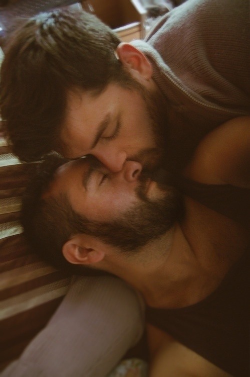 Cute gay boys kissing