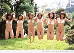 bottomlessbeauties:  Jumping Asians All Bottomless    More Bottomless Images at bottomless.JustAnotherPornSite.com