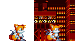sonichedgeblog:  A completed animation for Tails goes unused in Sonic Mania.  The purple goo, which drops on your head going into Chemical Plant Zone, was going to have Tails dry himself off with his tails. In the final game he simply looks up.[Sonic
