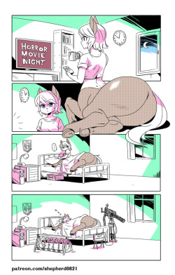 Modern MoGal #13  -   Backup plan    horror movie night !／／／／／／／／／／Supporting me for more comics! ▲ https://www.patreon.com/shepherd0821You can buy my past reward and comics on Gumroad:▲ https://gumroad.com/shepherd0821#