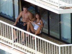 public-flash:  Cute asian flashing me from her balcony