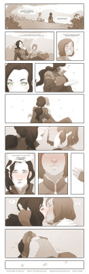 denimcatfish:  Quick Korrasami comic I made today during my breaks from work. Text is a little small when viewed in the dash xD. It’s a bit clearer here.  &gt; u&lt; &lt;3 &lt;3 &lt;3