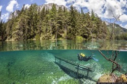 thedarksideofnerd:  brain-food:  This is most most bizarre underwater world in Austria’s (western Europe).It complicity different with other Nature gifts.yes the winter time almost half of the year,the lake is almost completely dry and people used as