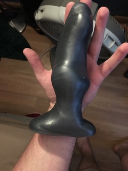 chicagopuppy:  This may not be big for some of you, but damn that knot is huge to me. Took me some time to work it in. Once I got it in I felt so full though. It felt so good. I have two goals for this: to be able to sleep with it in and to be able to