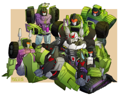 nauticae:  aaaand another commission for Morgan again! devastator cuddle pile 