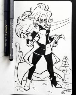 steveyurko: Looking forward to Dragon Ball Fighterz! Here’s an Android 21 drawing from the other night!