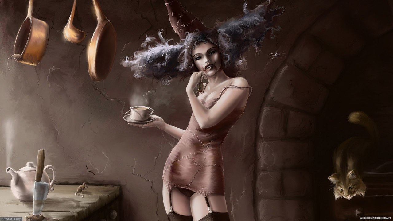 Beautiful witch fantasy art