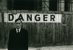 theblacksquare:“Danger Series”, William Burroughs in front of the Théatre Odeon, Paris Octobre, 1959 | Brion Gysin