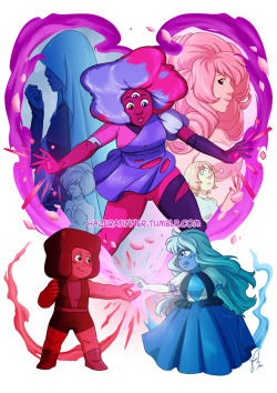 hazurasinner:  “The Answer is Love” So here’s my piece in honor of the first episode of StevenBomb4. This  artwork took longer than it was supposed to for several reasons. First  being the fact that is something I’m doing for own enjoyment, so
