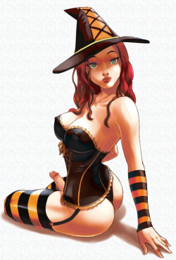 sexy futa witch. lovely small/normal, but very stiff, peeny! no censorship!!