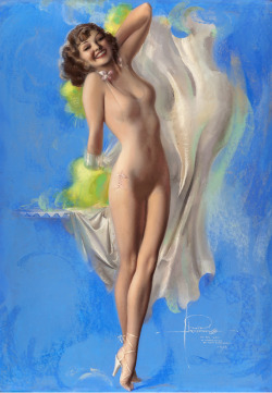 gmgallery:  The B&amp;B Girl - by Rolf Armstrong Original pastel on illustration board.. http://grapefruitmoongallery.com/22461 