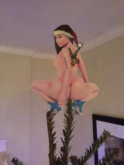 youbettertwerkbitchh:  Made our angel for the top of the tree but parents got pissed so had to take her down 😔
