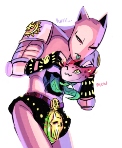 paychiri:  Do you think Killer Queen opens his stomach compartment and bends down to kiss Stray Cat/Gatta… 