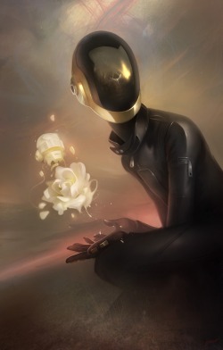 ianbrooks:  Humans After All: Daft Punk Art Show The coming of the new Daft Punk album may be the most important event in recorded human history thus far, a proper reception for the once and future alien robot DJ overlords. Showing at Gauntlet Gallery in
