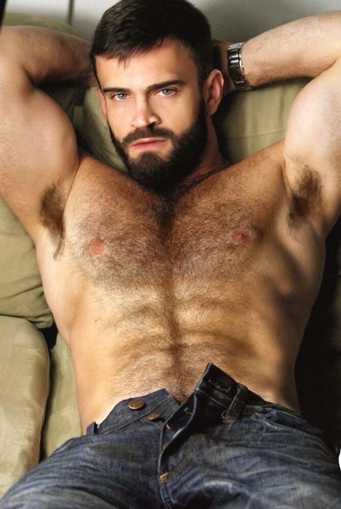 Sexy men with hairy chest