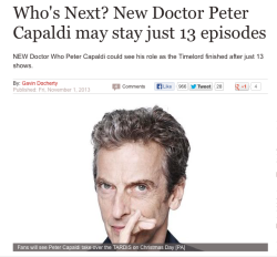 superlockedhogwartianinthetardis:  mattsmjth:  lumos5001:  Capaldi, 55, will star in two series of six episodes each before waving goodbye to the Timelord - or signing a new deal depending on how popular he has been. Moffat, 51, confirmed that the former