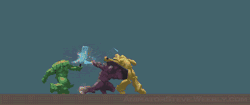 jimfear138:  mechanized:  cubesona:  liquidxlead:  whiskey-wolf:  Endless sword fightthis is wayyyy too cool  It’s really one on one. Green guy is gettin’ used.  Really wish there was a source tho.  http://animatorsteve.weebly.com/ really, really