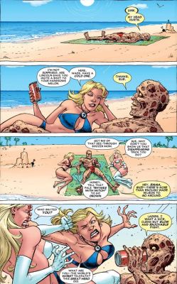 lukethepuke:  Deadpool #2 (Interior art) Totally awesome hallucination with Sue Storm, Emma Frost, Roller-Girl, and She-Hulk… 