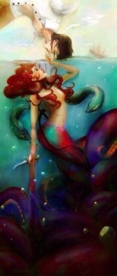 ambermorrical:  This is my favorite fan art of Ariel and Prince Eric!