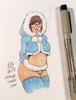 callmepo: Staying frosty with a tiny doodle of Holiday Hottie Mei.   [Come visit my Ko-fi and buy me (a coffee) an ice cream cone!]    &lt; |D’‘‘‘‘